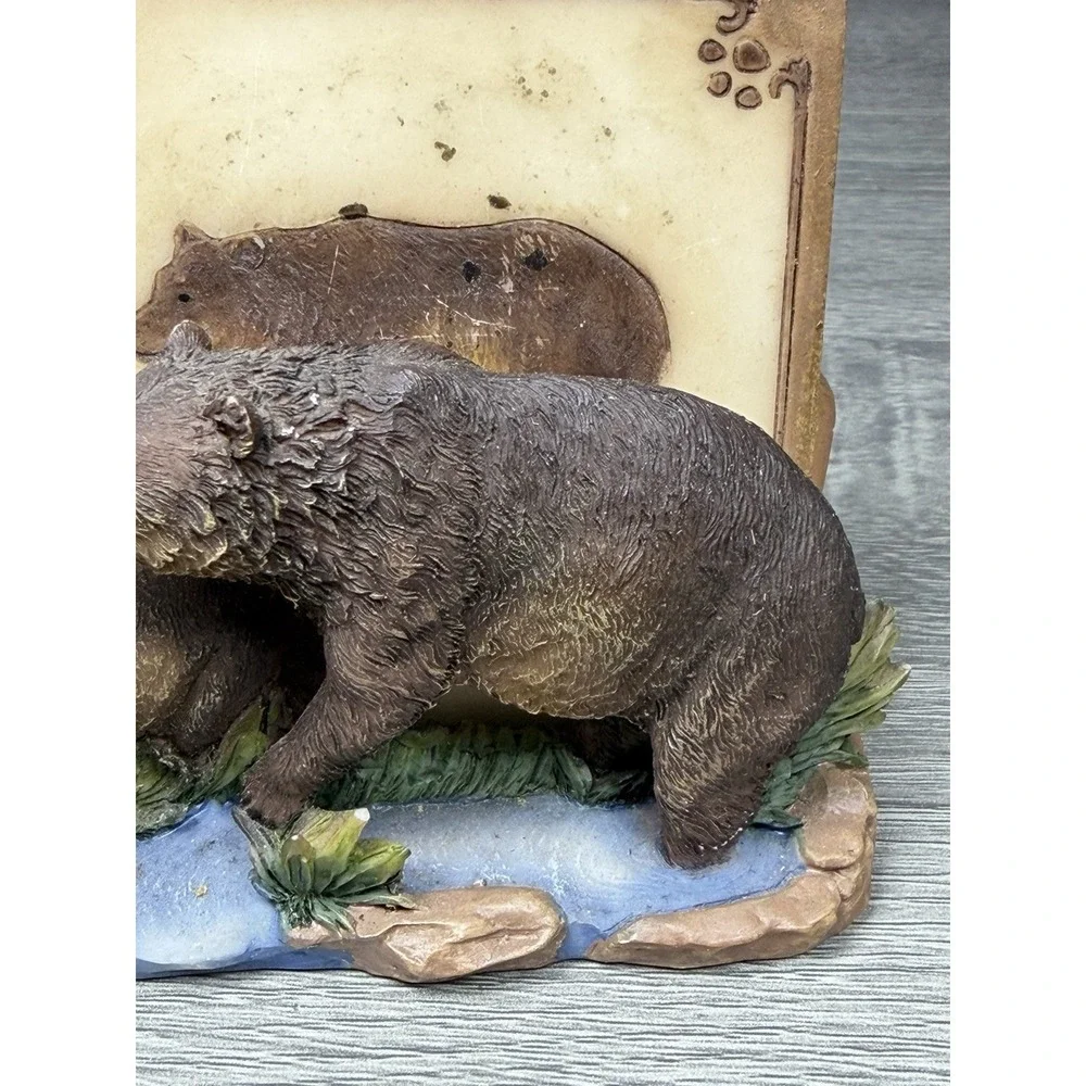 Rustic Bear Family Coaster Set Holder Cabin Lodge Wildlife Decor Outdoorsy